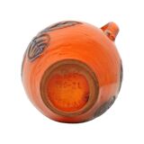 Vase vintage émaillé orange et bleu d'Allemagne de l'Ouest Carstens 116-2L