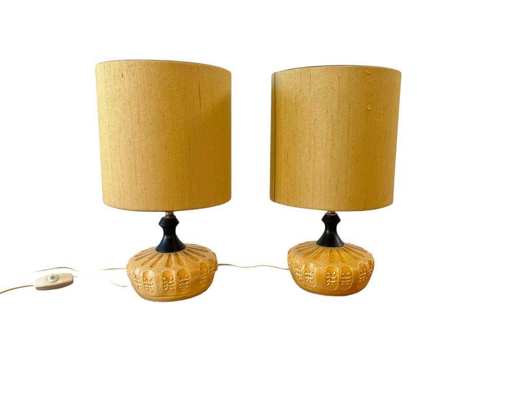 Set of 2 vintage ceramic table lamps / floor lamps