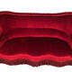 Napoleon III confidant sofa, red velvet trim redone