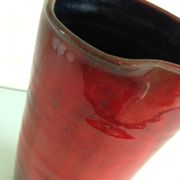Pitcher in glazed red ceramic / vintag 60s-70s