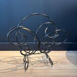 Vintage wrought iron magazine rack