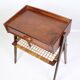 Table de chevet en teck avec tiroir et étagère en osier par Søren Rasmussen des années 1960