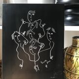 Original drawing abstract faces Yves Nivelle