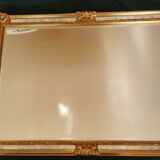 Golden wood and mirror beveled mirror 67x95cm
