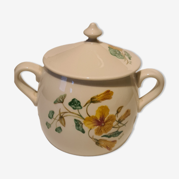 Pillivuyt porcelain sugar bowl with Capucines decor