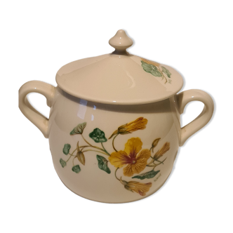 Pillivuyt porcelain sugar bowl with Capucines decor