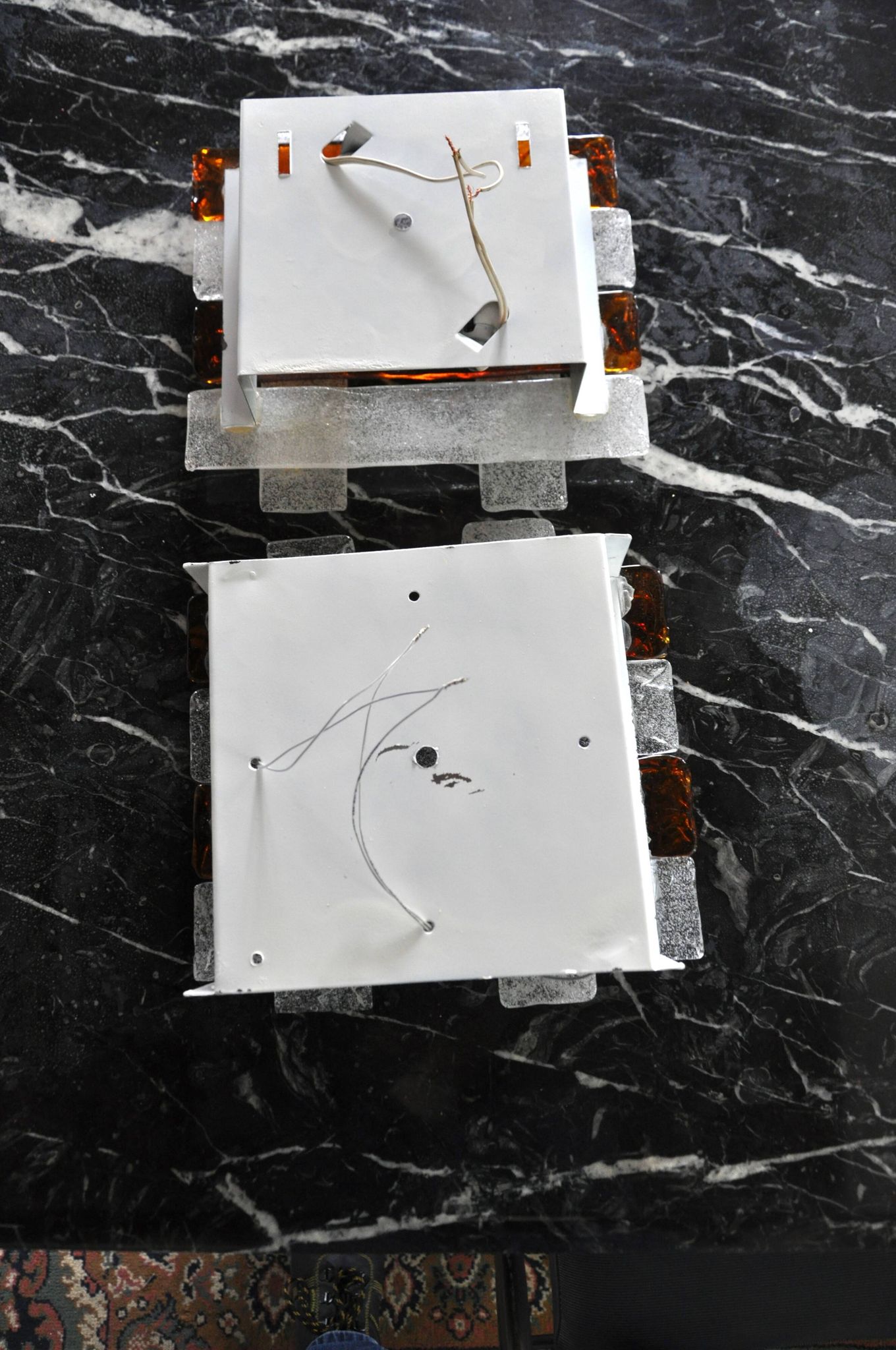 Pair of poliarte sconces by Albano Poli, 1970, Murano Italy