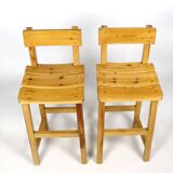 Pair of solid pine stools