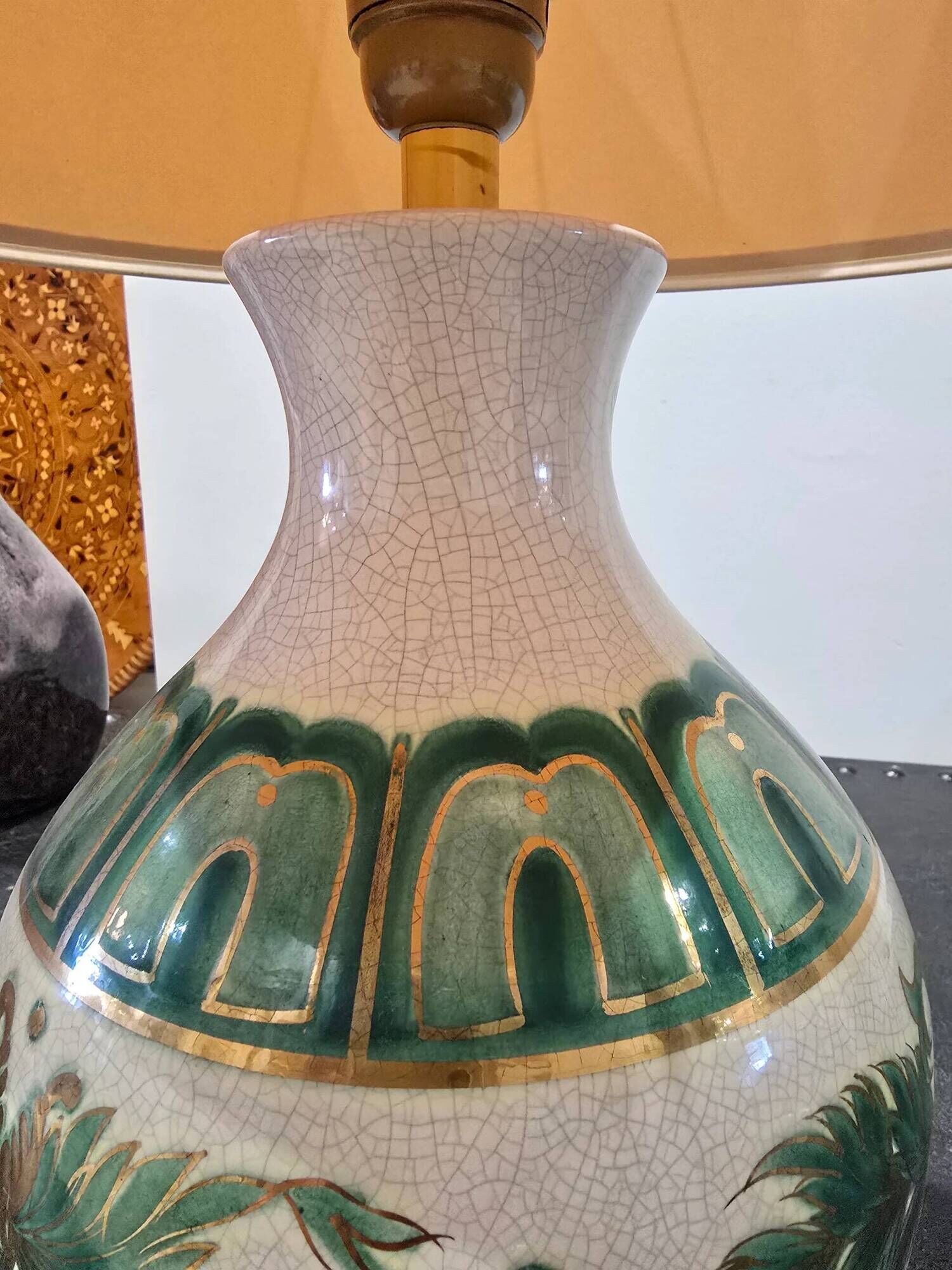 Large vintage Louis Drimmer lamp in glazed ceramic – 1970s/80s