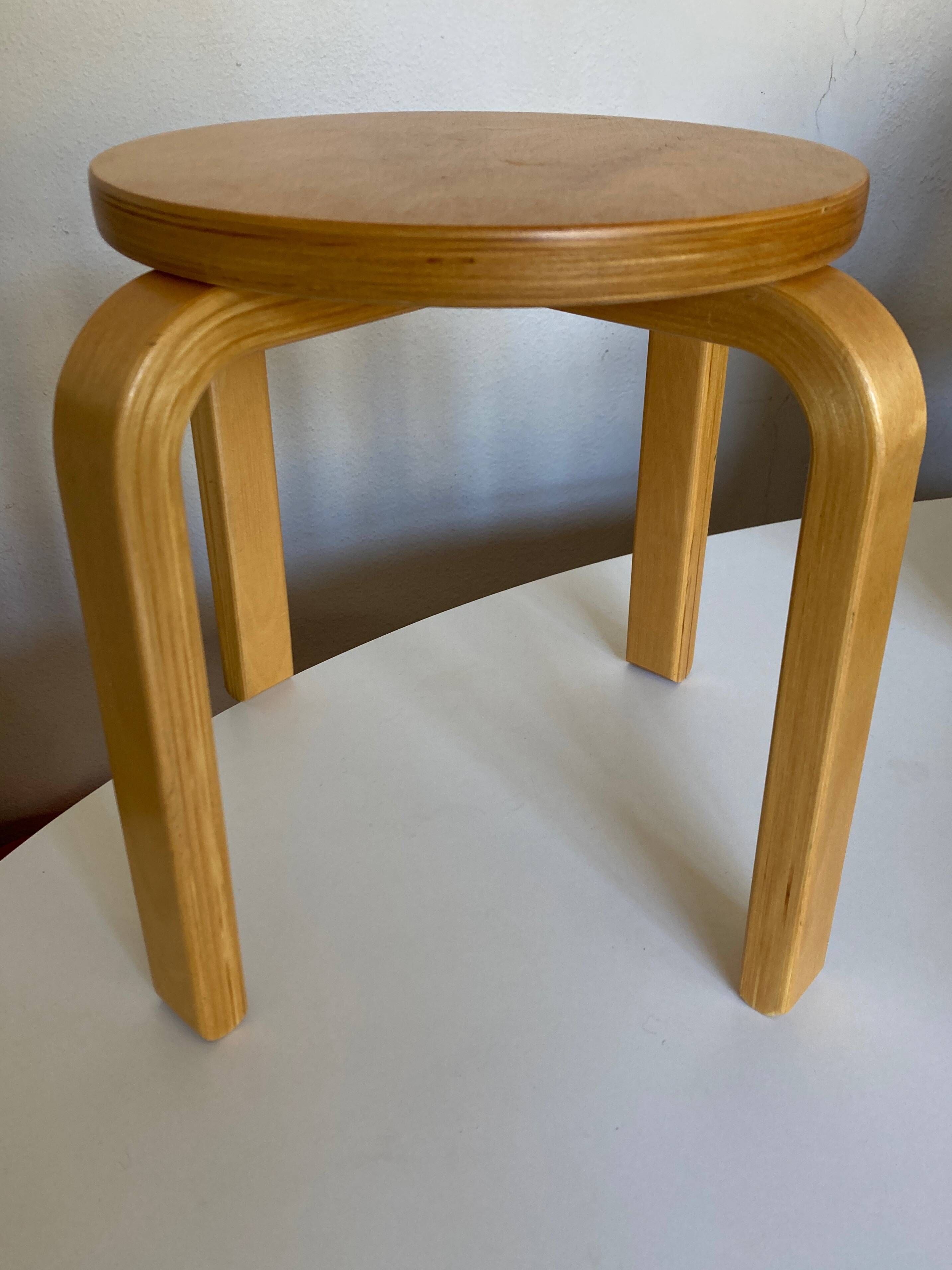 Scandinavian children's stool in plywood, Frosta Ikea 1980