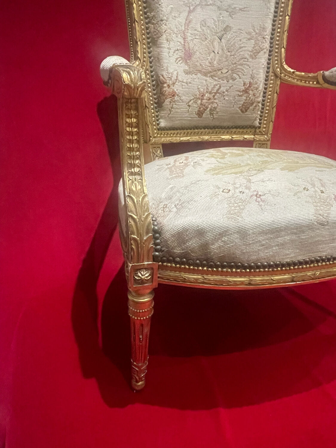 Armchair style Louis XVI gilded wood XIXth