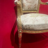 Armchair style Louis XVI gilded wood XIXth
