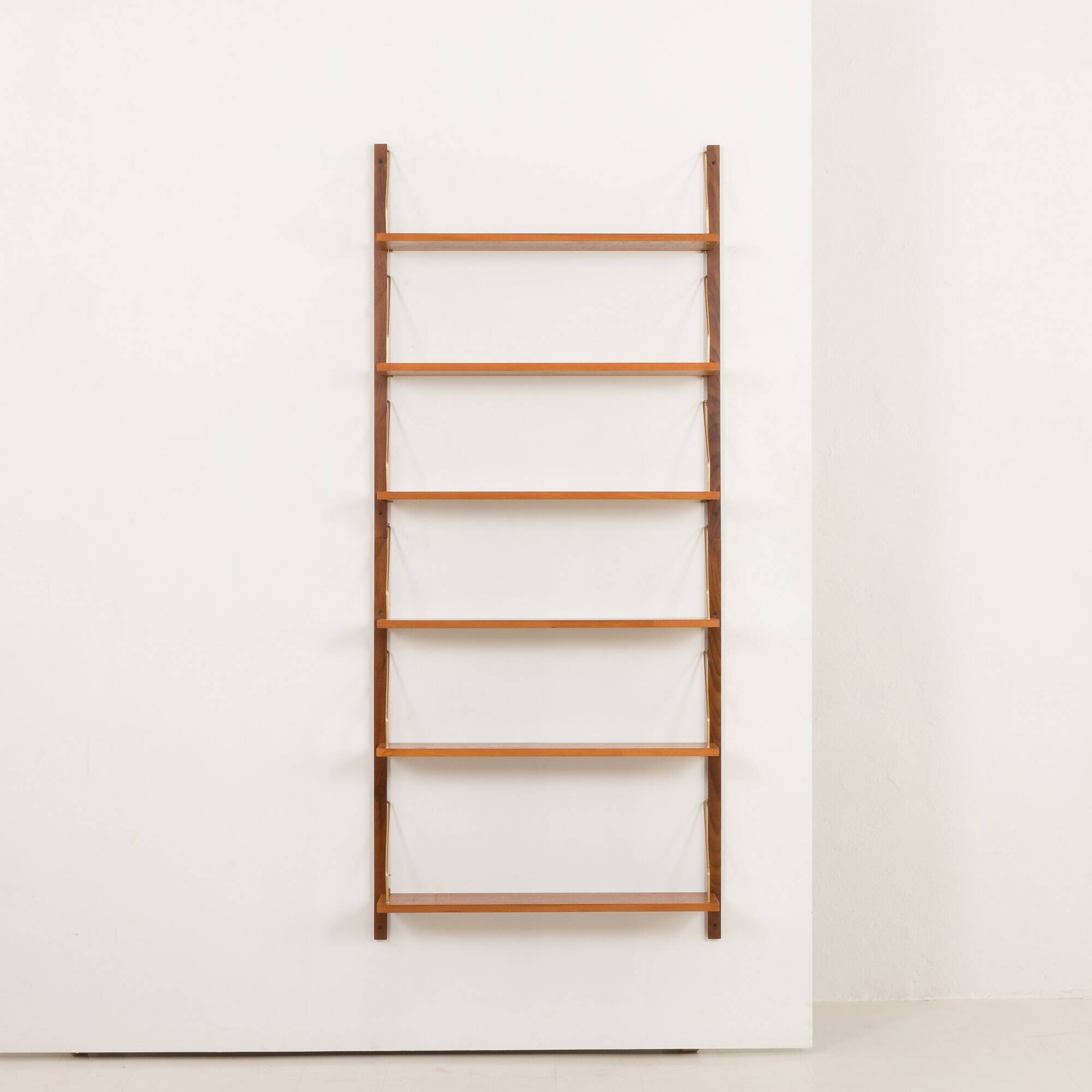 Set of 6 mid century modern renovated teak shelves