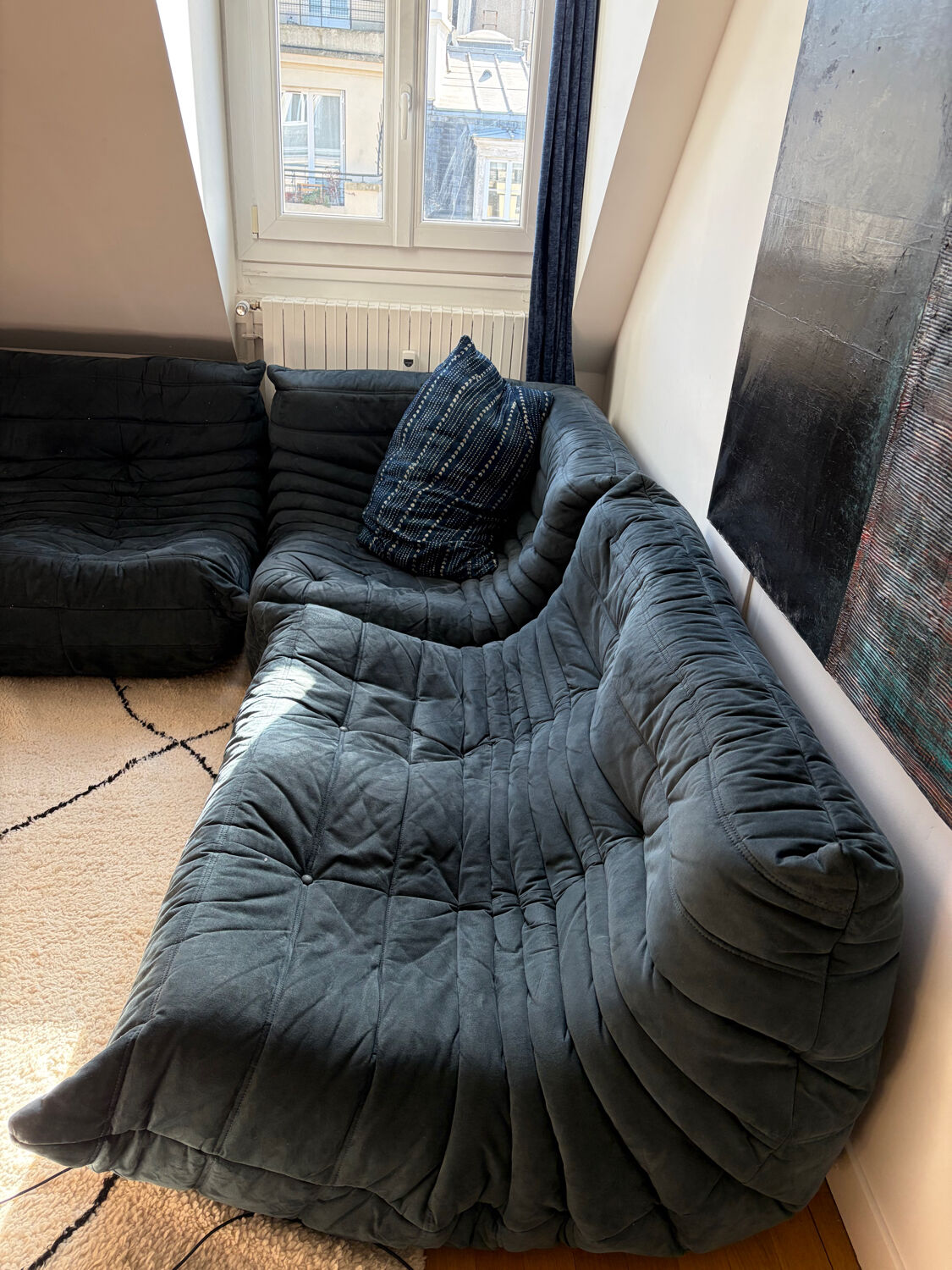 Navy blue Ligne Roset Togo sofa