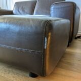 Roche Bobois leather sofa + removable chaise longue