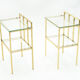 Pair of sofa tables in glass and brass 1960s
