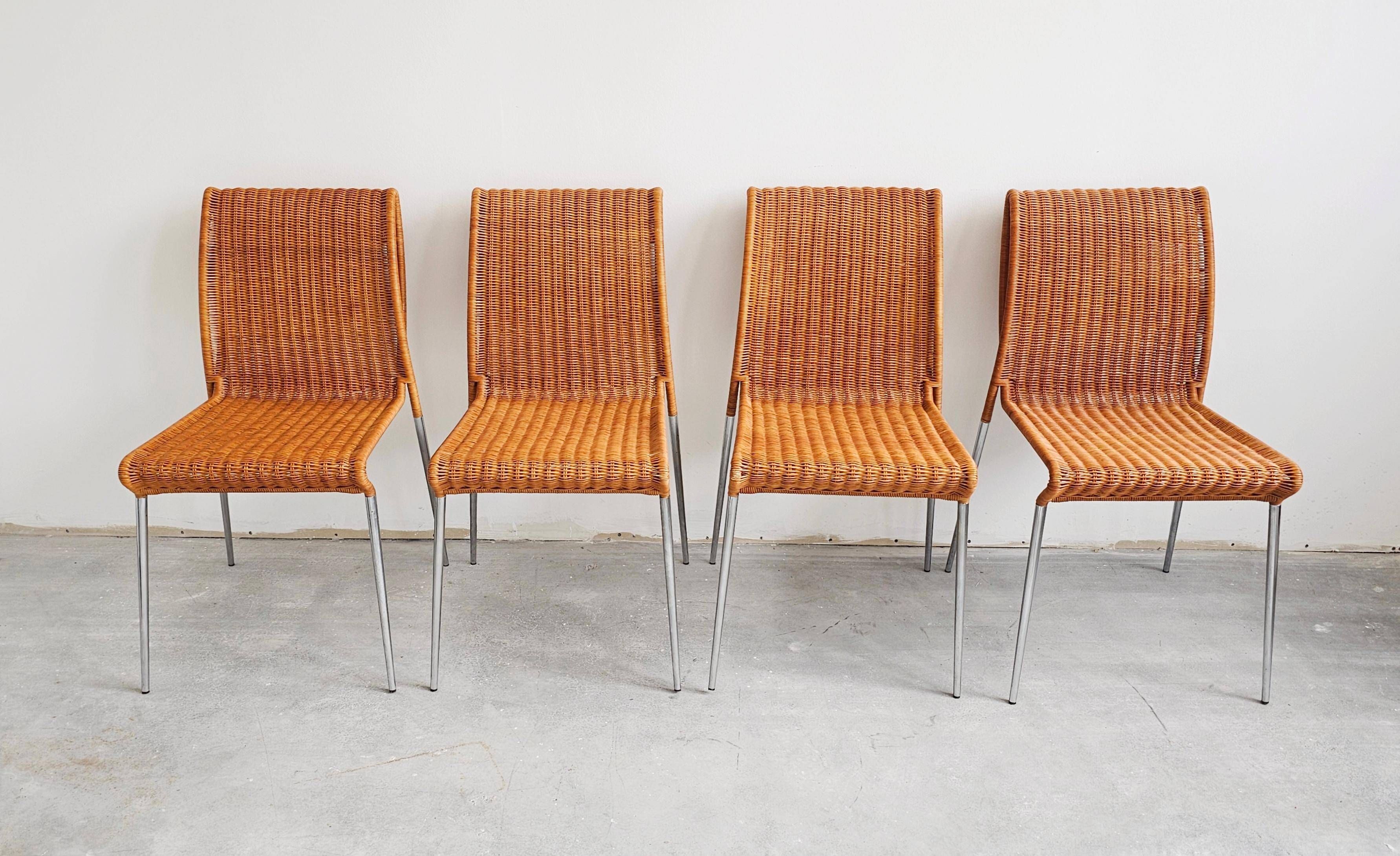 Set of 4 Asola chairs by Giuseppe Vigano for Bonacina, 1993