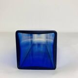 Blue glass vase in Sommerso Murano style, vintage