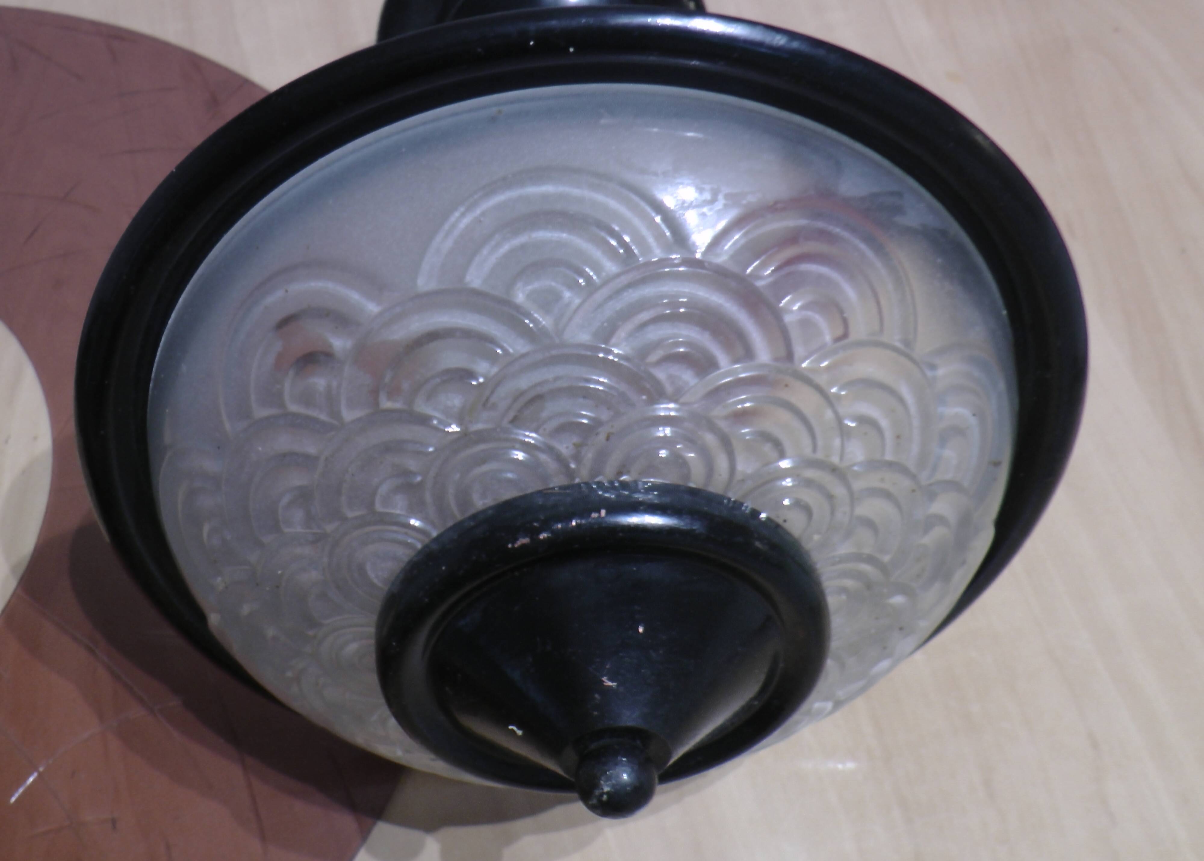 Vintage glass disc chandelier