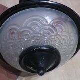 Vintage glass disc chandelier