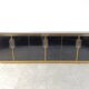Vintage Black Lacquered and black glass credenza, 1980s