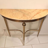 Baroque console old midcentury marble and gold metal