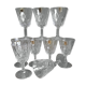 Lot de 9 petits verres à pied Vmc Reims France vintage