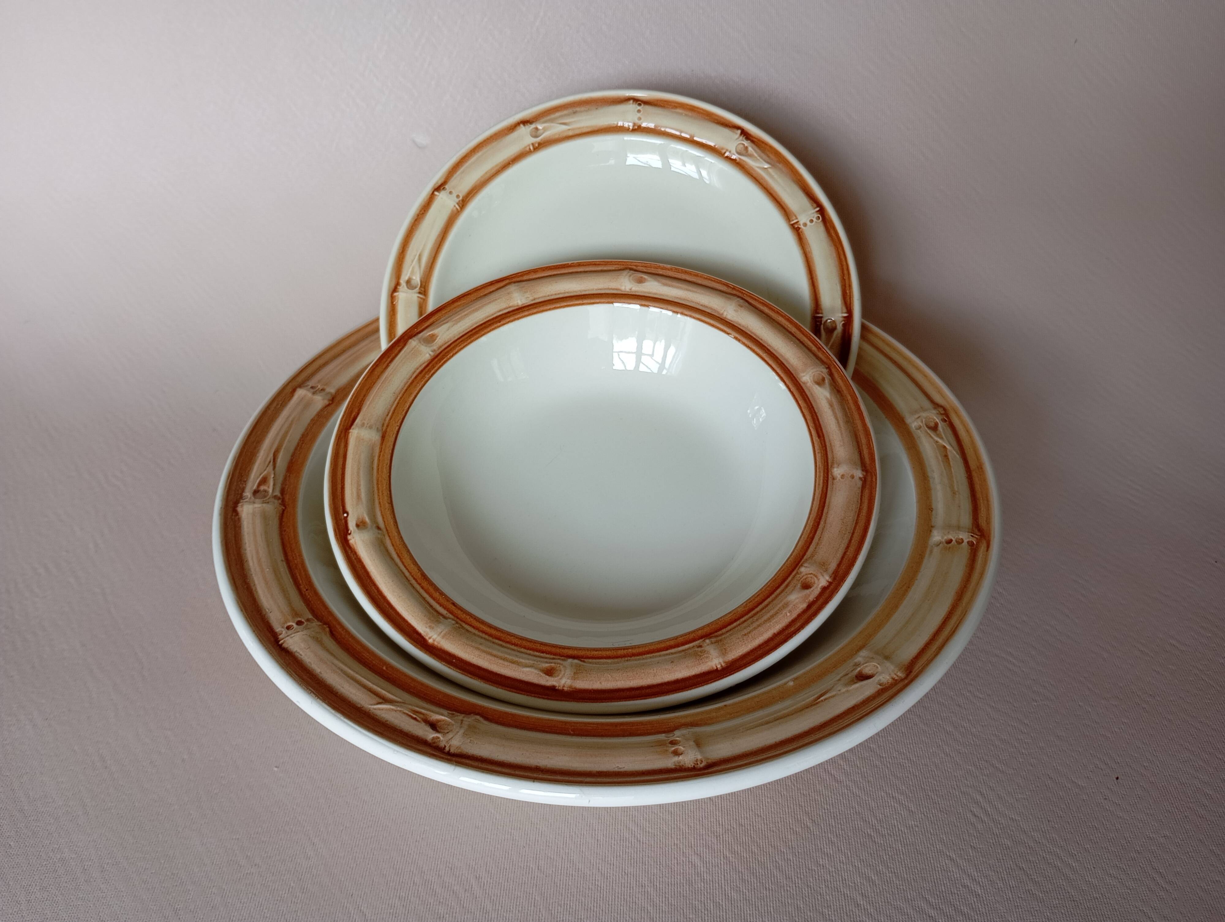 Gien "Bamboo" serving dishes