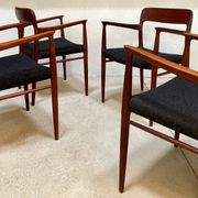 Danish teak model 56 chairs by Niels O. Møller for J.L. Møllers, 1954, set of 4
