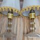Pair of vintage lamps in plexiglass and gold metal