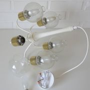 Vintage pendant light white eclectic chandelier hanging lamp Germany 1970's