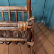 Vintage magazine rack in rattan and bamboo – 1960s/70s