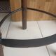 Brutalist bar stool wood and leather