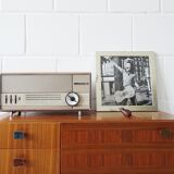 Mid century radio, tube radio europa 3030 with wood paneling