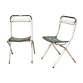 Pair folding Tolix T1 chairs