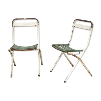Paire de chaises Tolix T1 pliantes