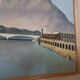 Oil painting on canvas board, 1950s, signed NAVA, lake, river.