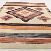 10X13 Soft Colors Rare Large Area Vintage Wool Kilim Rug, 300x389 Cm