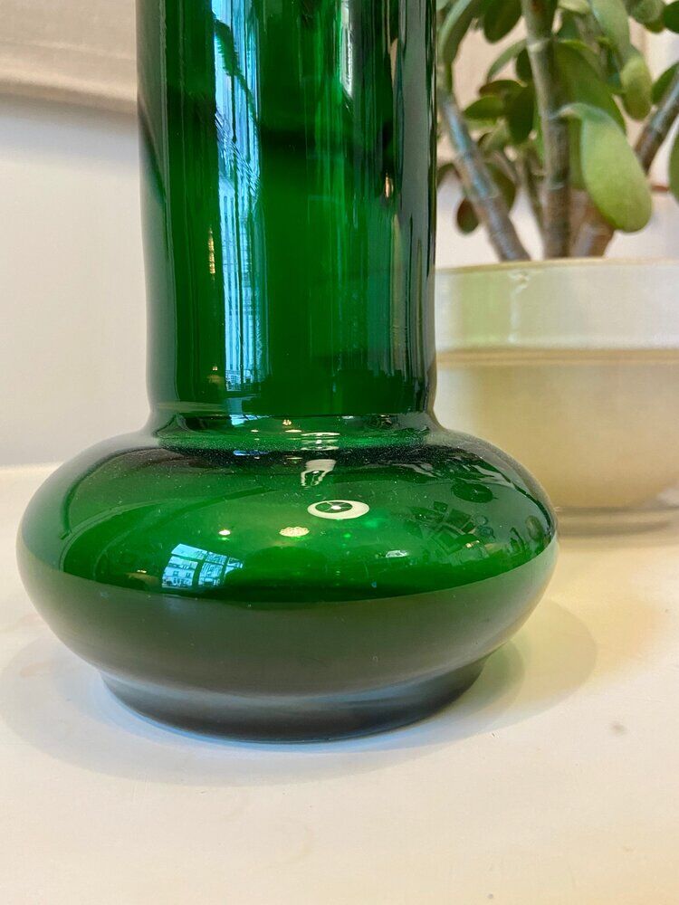 Green glass vase