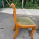 4 regency chairs in solid wood and green velvet suede
