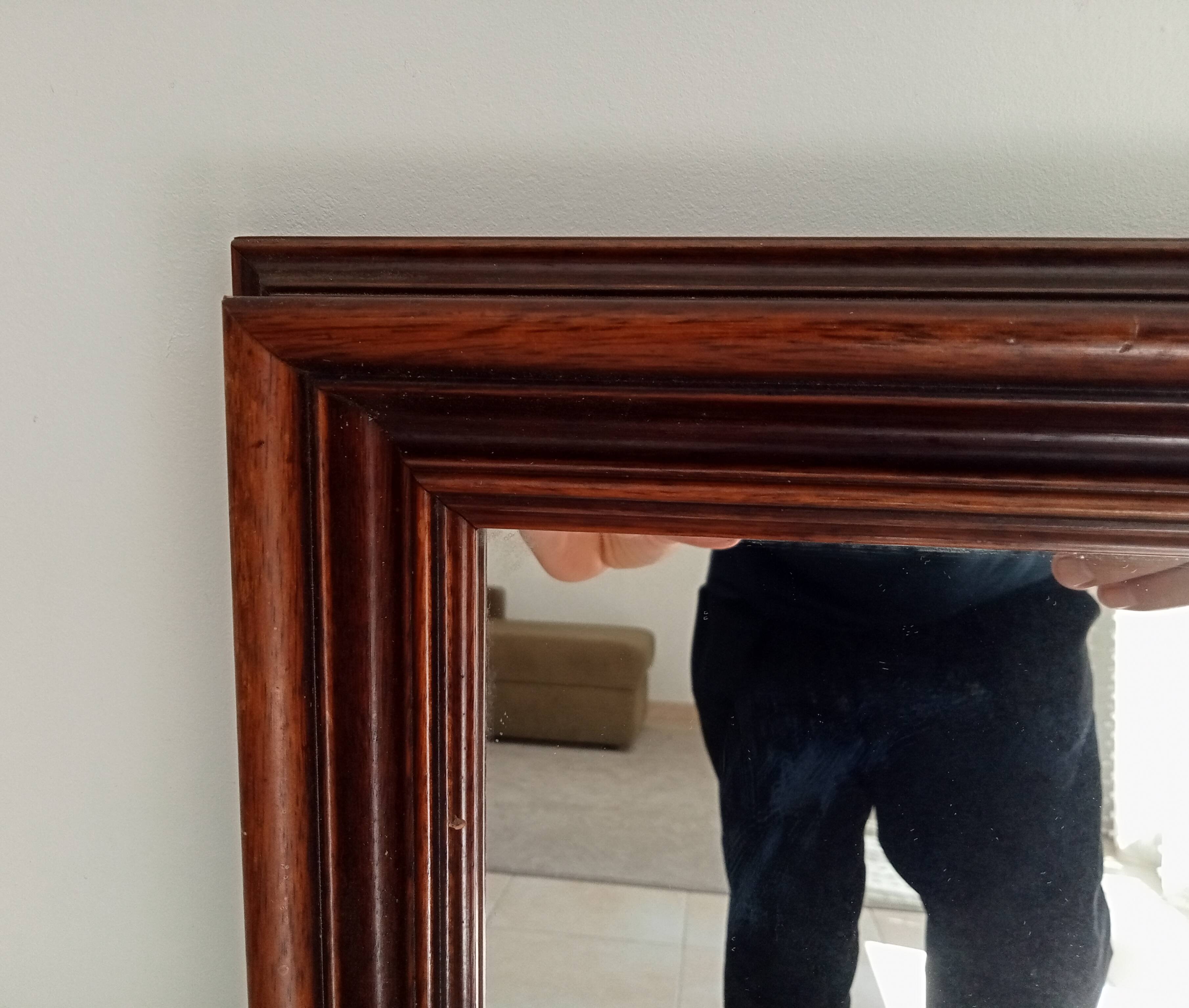 Miroir vintage en bois massif, années 60-70