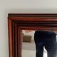 Miroir vintage en bois massif, années 60-70