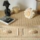 Commode en osier beige vintage