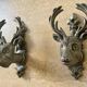 Pair of vintage deer head hooks