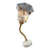 Elbow Wall Lamp Porcelain Tulip Gold with Flowers