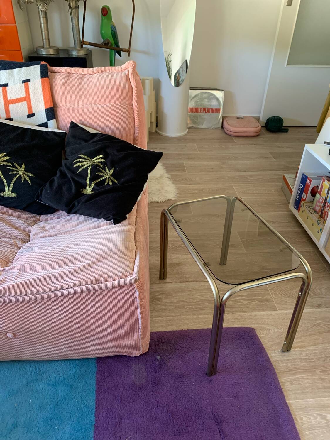 Small side coffee table 70 smoked glass