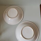 Set of 2 vintage soup plates in speckled black and white ceramic made in Italy