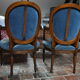 Pair of blue cabriolet armchairs Louis XVI style