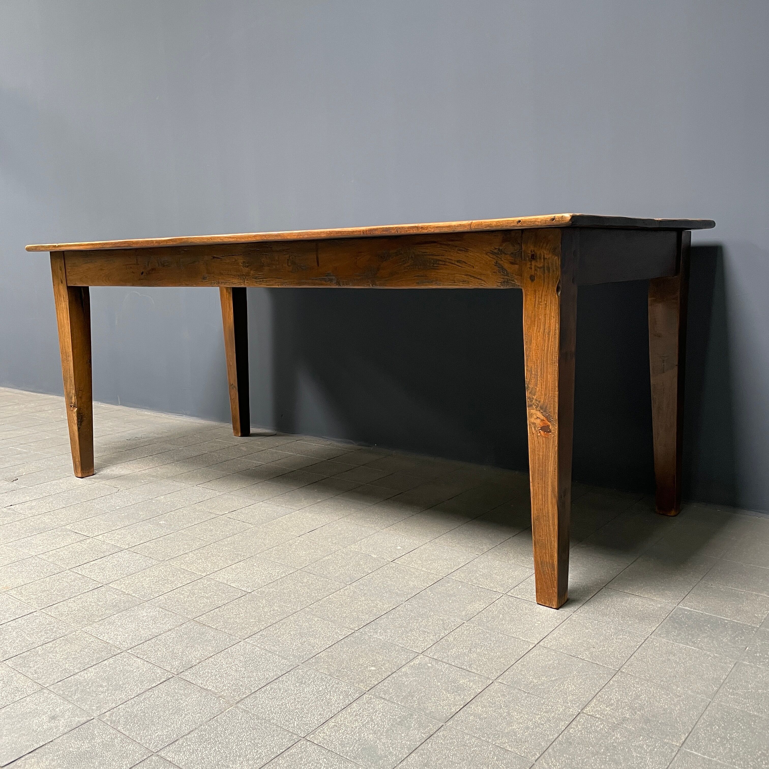 Rustic french farmhouse dining table made of oak and elm