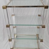 Glass and plexiglass rolling shelf Pierre Vandel